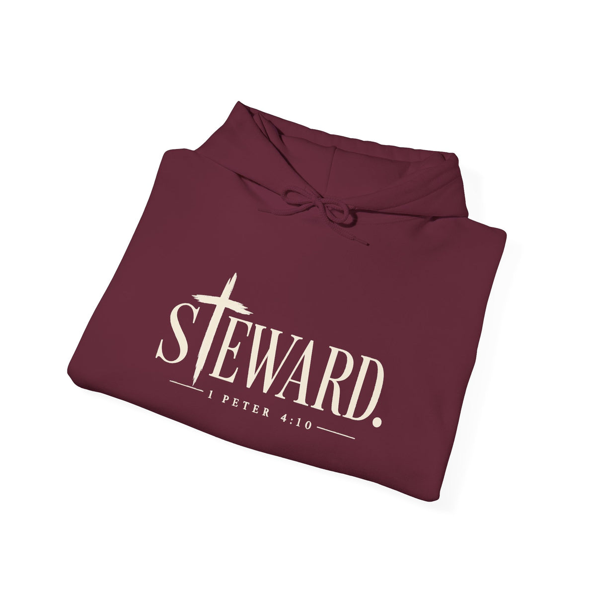 Steward Hoodie — Subtle Cross Graphic Christian Sweatshirt