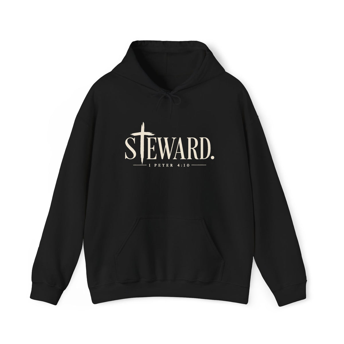 Steward Hoodie — Subtle Cross Graphic Christian Sweatshirt