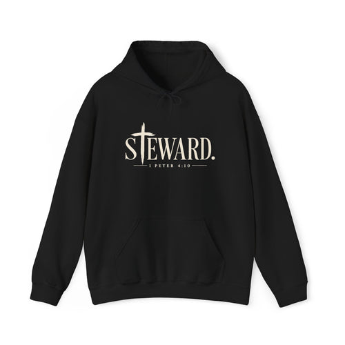 Steward Hoodie — Subtle Cross Graphic Christian Sweatshirt