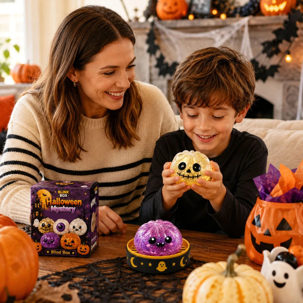 Halloween Cute Scary Ghost Maruko Squishy Squeeze Toy Set, Mini Portable Stress Toy, Sensory Products for Halloween Things, Party Treat Bag Fillers & Mini Gifts