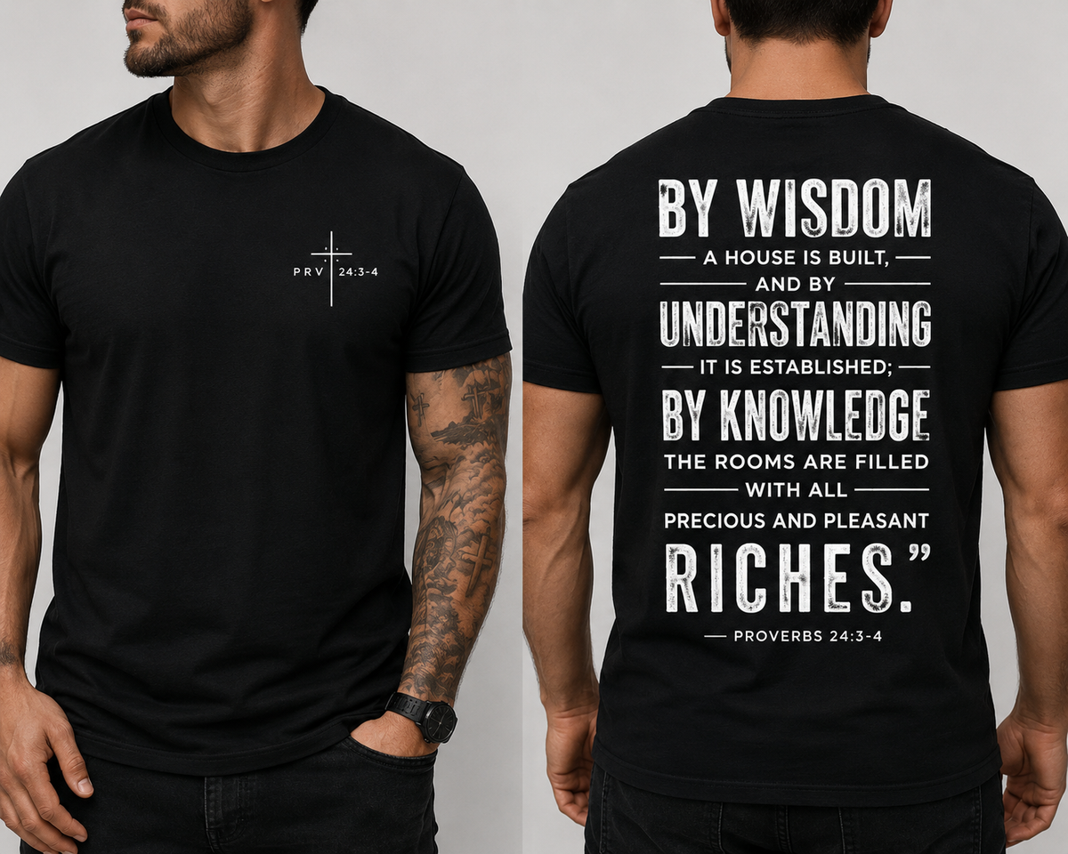 Proverbs 24:3-4 Scripture T-Shirt