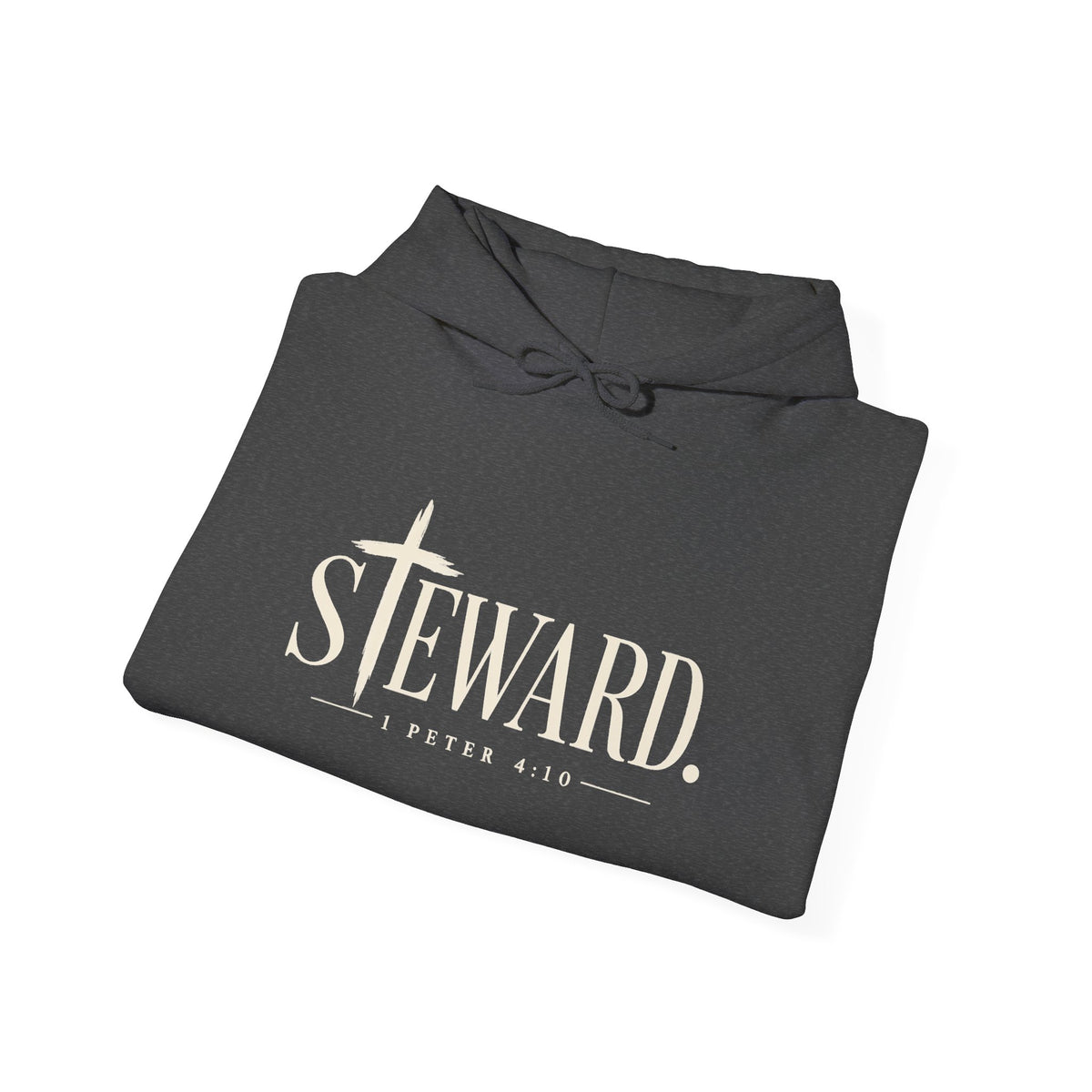 Steward Hoodie — Subtle Cross Graphic Christian Sweatshirt