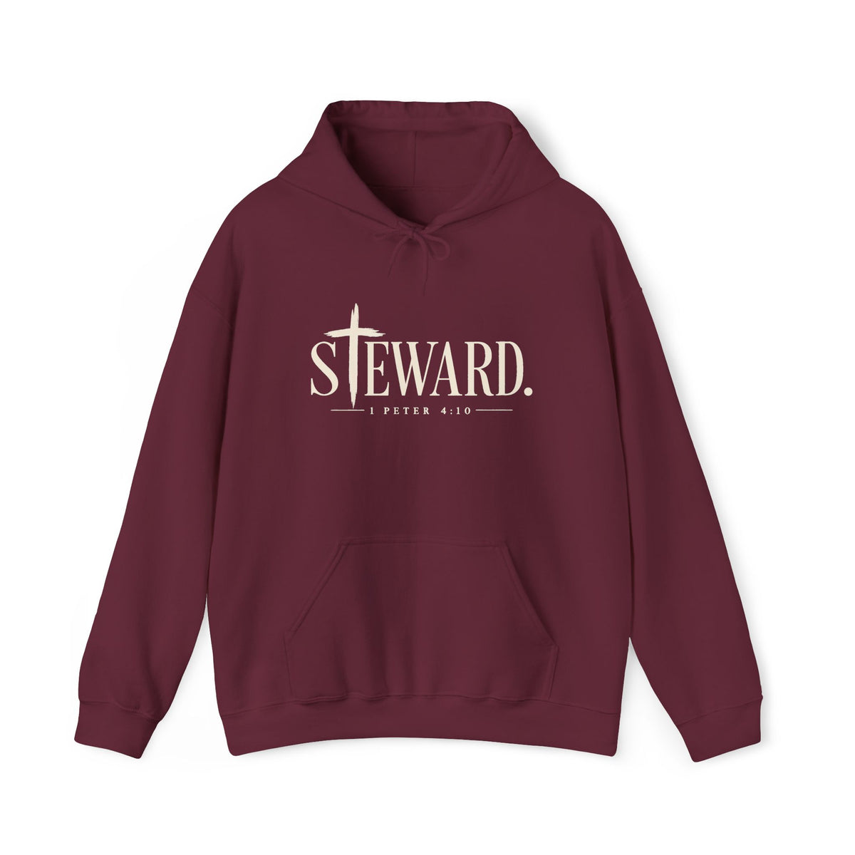 Steward Hoodie — Subtle Cross Graphic Christian Sweatshirt