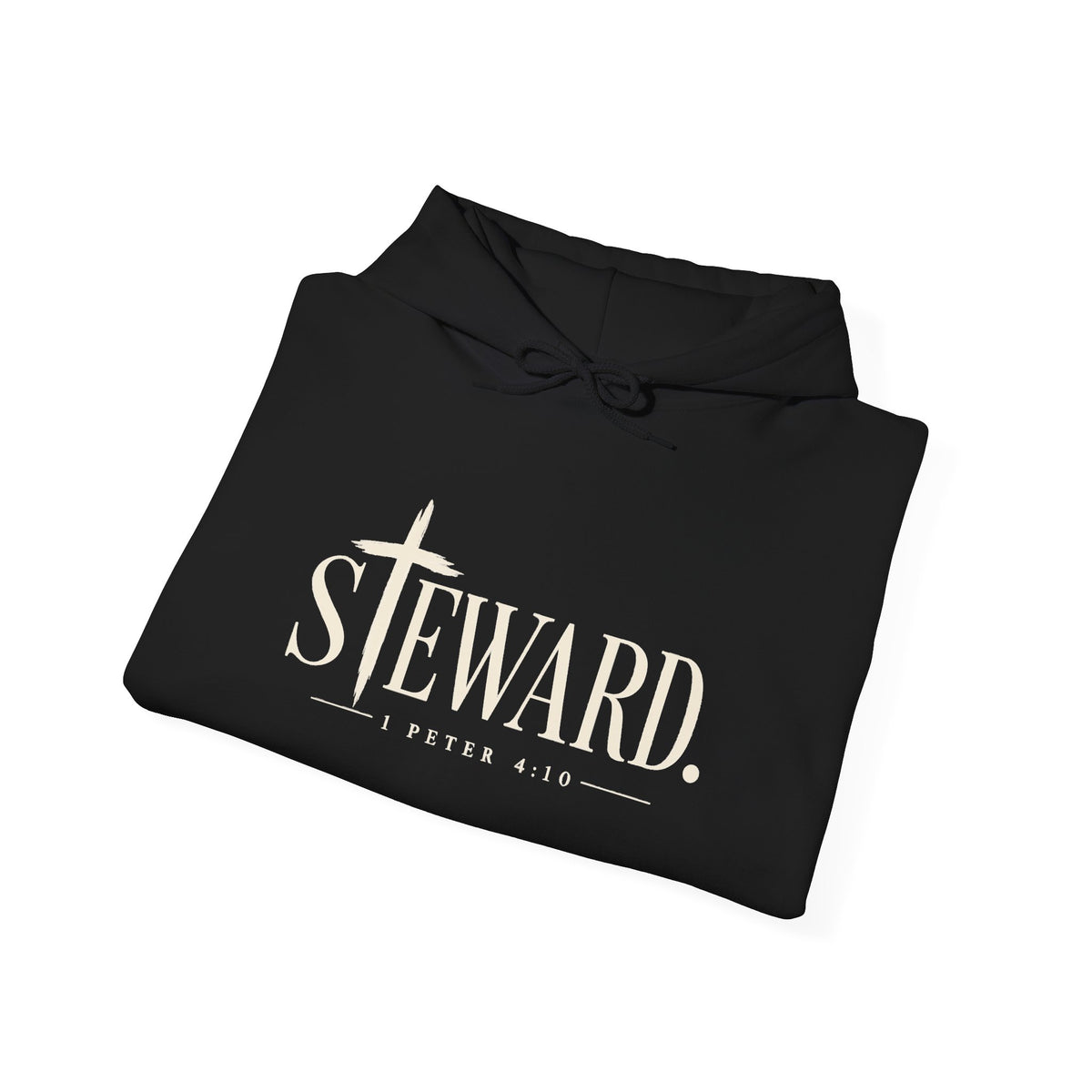 Steward Hoodie — Subtle Cross Graphic Christian Sweatshirt