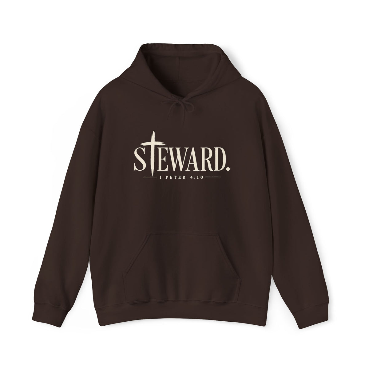 Steward Hoodie — Subtle Cross Graphic Christian Sweatshirt